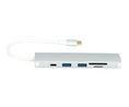 Docking Station, USB-C Plug, Bus-Powered, 100W, Ports Total 6